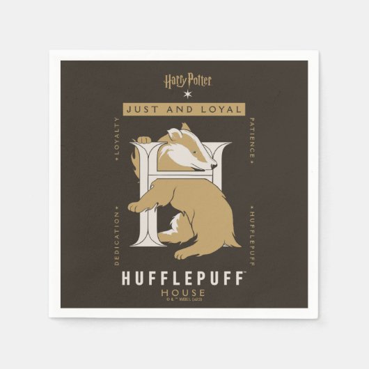 HUFFLEPUFF™ハウスジャスト&ロイヤル スタンダードカクテルナプキン (正面)
