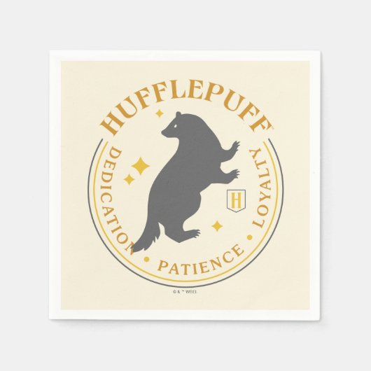 HUFFLEPUFF™バダーガーハウスプライドバッジ スタンダードカクテルナプキン (正面)