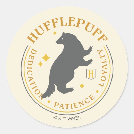 HUFFLEPUFF™バダーガーハウスプライドバッジ ラウンドシール (正面)