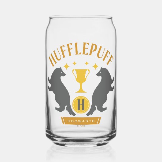 HUFFLEPUFF™バッジャー&カップハウスプライドグラフィック ガラス缶 (正面)
