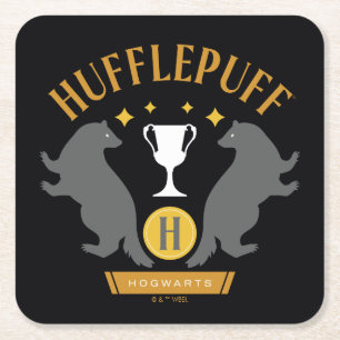 HUFFLEPUFF™バッジャー&カップハウスプライドグラフィック スクエアペーパーコースター