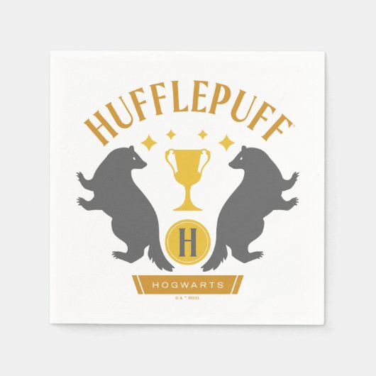 HUFFLEPUFF™バッジャー&カップハウスプライドグラフィック スタンダードカクテルナプキン (正面)