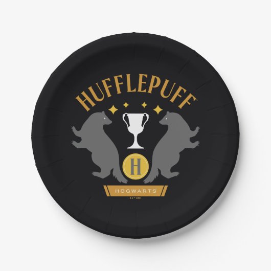 HUFFLEPUFF™バッジャー&カップハウスプライドグラフィック ペーパープレート (正面)