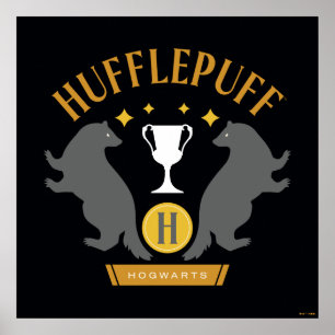 HUFFLEPUFF™バッジャー&カップハウスプライドグラフィック ポスター