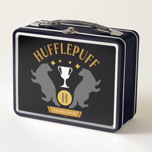 HUFFLEPUFF™バッジャー&カップハウスプライドグラフィック メタルランチボックス (正面)
