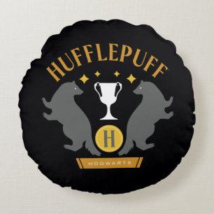 HUFFLEPUFF™バッジャー&カップハウスプライドグラフィック ラウンドクッション