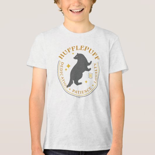 HUFFLEPUFF™ バッジ ハッフルパフ寮の誇り トライブレンドＴシャツ (正面)