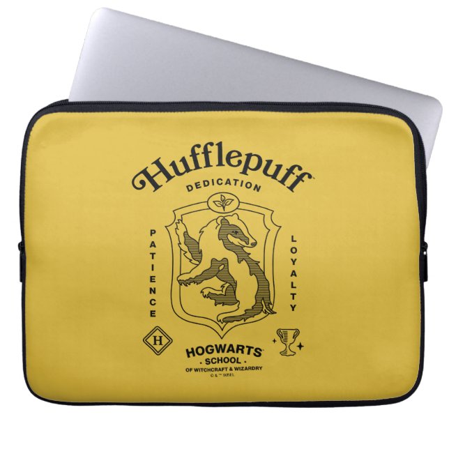HUFFLEPUFF™ 忠誠心 忍耐 忠誠 クラスト ラップトップスリーブ (正面)