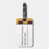 HUFFLEPUFF™格子模様のチェック ラゲッジタグ (裏面縦)