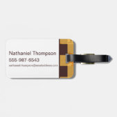 HUFFLEPUFF™格子模様のチェック ラゲッジタグ (裏面横)