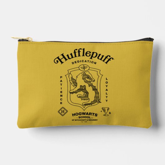 HUFFLEPUFF™ 誠実さ 忍耐 忠誠 エンブレム アクセサリーポーチ (正面)
