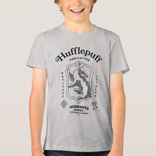 HUFFLEPUFF™ 誠実さ 忍耐 忠誠 エンブレム トライブレンドＴシャツ (正面)