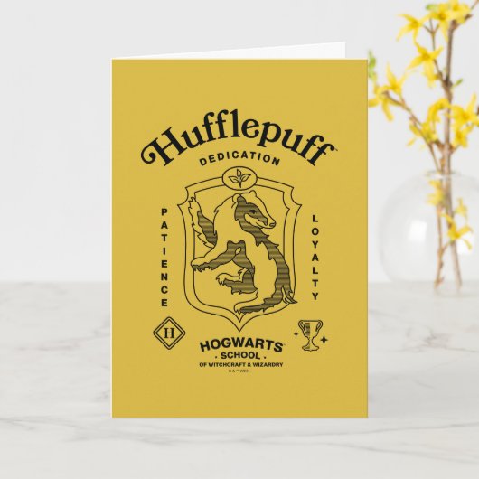 HUFFLEPUFF™ 誠実さ 忍耐 忠誠 クラスト カード (黄色い花)