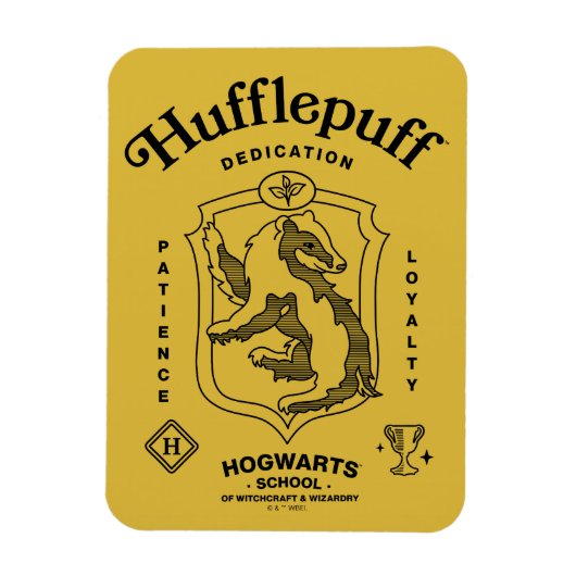 HUFFLEPUFF™ 誠実さ 忍耐 忠誠 クラスト マグネット (縦)