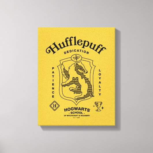 HUFFLEPUFF™ 誠実さ 忍耐 忠誠 クレスト キャンバスプリント (正面)