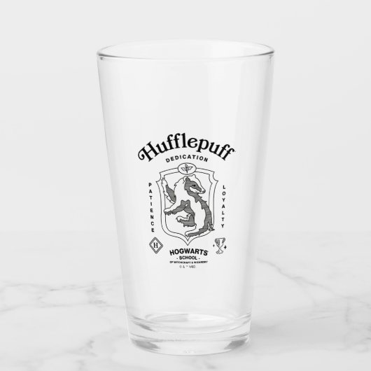 HUFFLEPUFF™ 誠実さ 忍耐 忠誠 クレスト タンブラーグラス (正面)