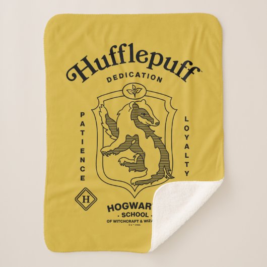 HUFFLEPUFF™ Dedication Patience Loyalty Crest シェルパブランケット (正面)