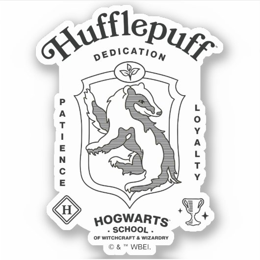 HUFFLEPUFF™ Dedication Patience Loyalty Crest シール (正面)