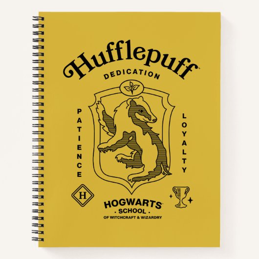 HUFFLEPUFF™ Dedication Patience Loyalty Crest ノートブック (正面)