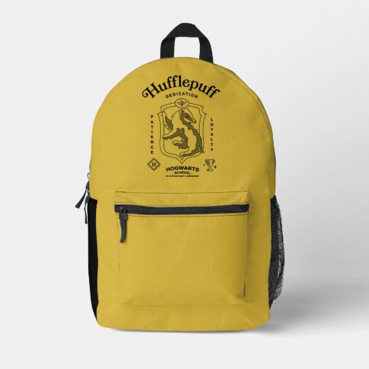 HUFFLEPUFF™ Dedication Patience Loyalty Crest プリントバックパック (正面)