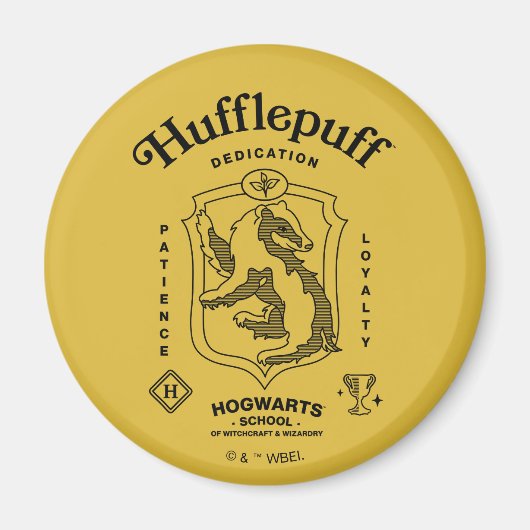 HUFFLEPUFF™ Dedication Patience Loyalty Crest マグネット (正面)