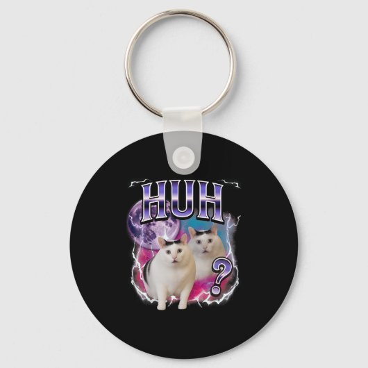 Hug Cat Chonkyミームおもしろい混迷する猫ミーム キーホルダー (正面)
