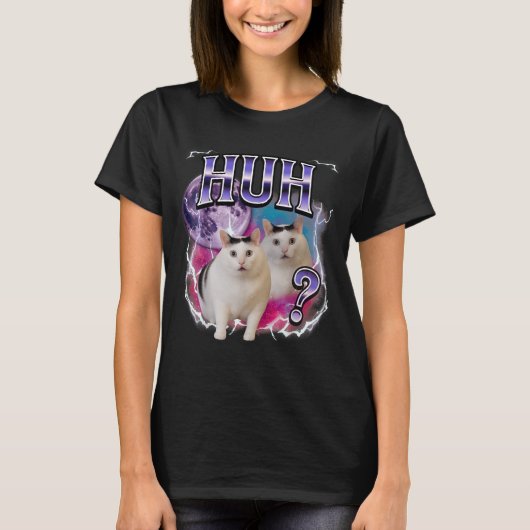 Hug Cat Chonkyミームおもしろい混迷する猫ミーム Tシャツ (正面)