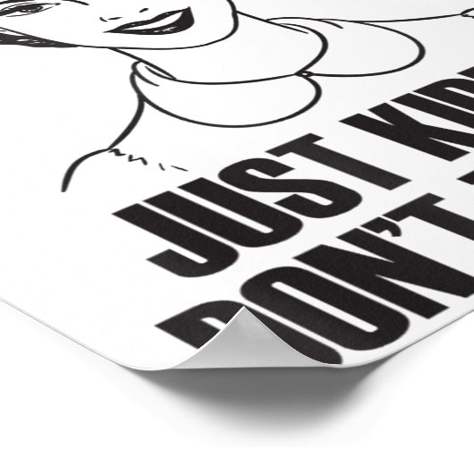 Hug, Just Kidding Funny Saying, Do Not Touch Me  ポスター (角)