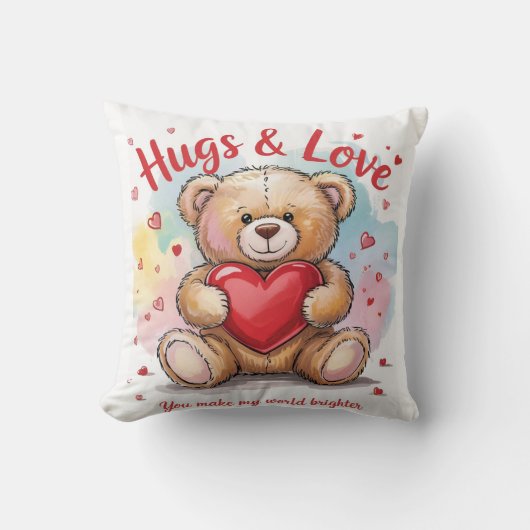 Hug & Loveあなたが私の世界を明るくする クッション (正面)