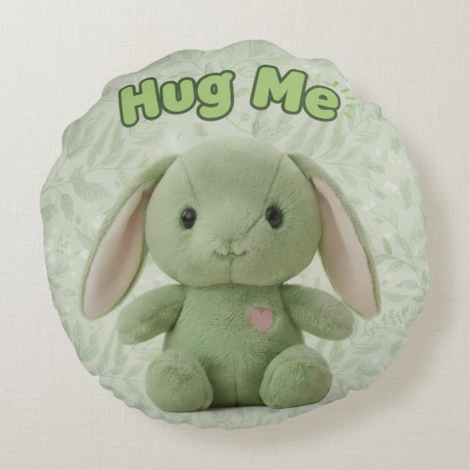 Hug Me Bunny Round Throw Pillow ラウンドクッション (裏面)