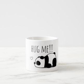 "Hug Me" Cute Minimalist Panda Ceramic Coffee Mug エスプレッソカップ