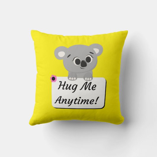 Hug Me Koala Throw Pillow クッション (裏面)