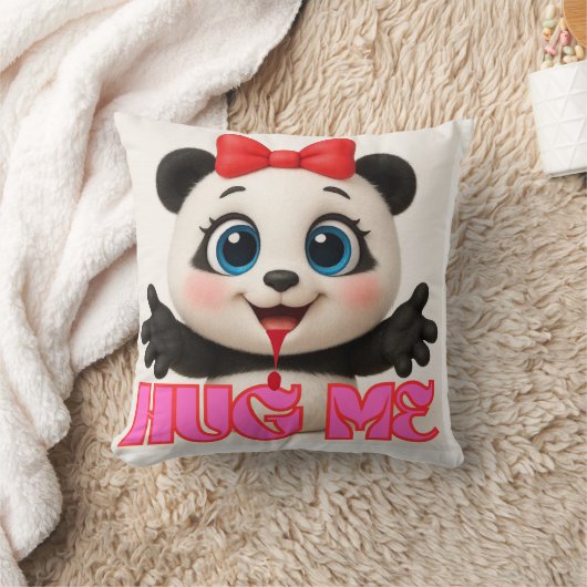 Hug Me 🤗 panda Pillow – Cute Kawaii Panda クッション (ブランケット)