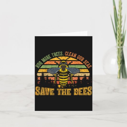 Hug more trees clean seas save bees nature lover カード (正面)