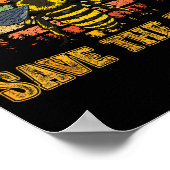 Hug more trees clean seas save bees nature lover ポスター (角)