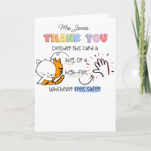 Hug or High Five Card SENCO SEN teacher カード (正面)