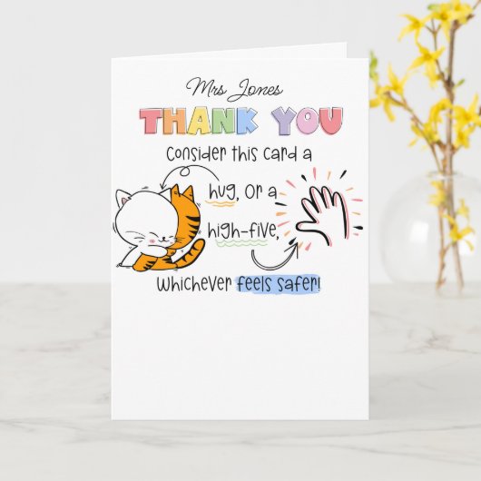 Hug or High Five Card SENCO SEN teacher カード (黄色い花)