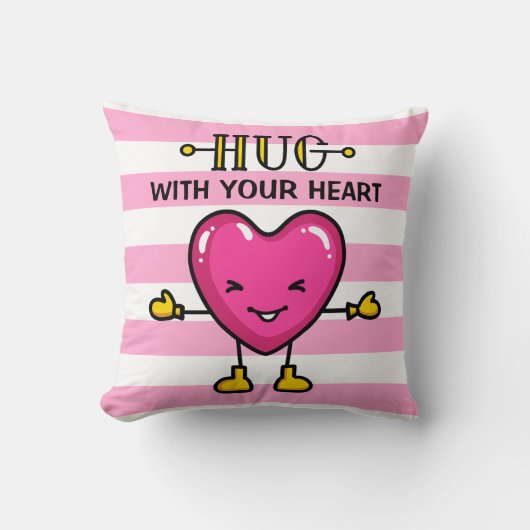 Hug With Your Heart Throw Pillows クッション (正面)