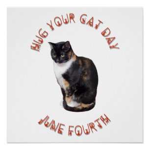 Hug Your Cat Day 6月4日 ポスター