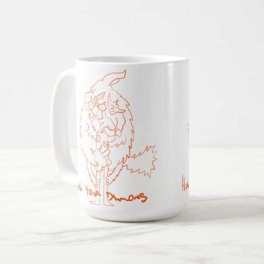 Hug Your Demons コーヒーマグカップ (正面左)
