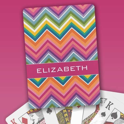 Huge Colorful Chevron Pattern with Name トランプ