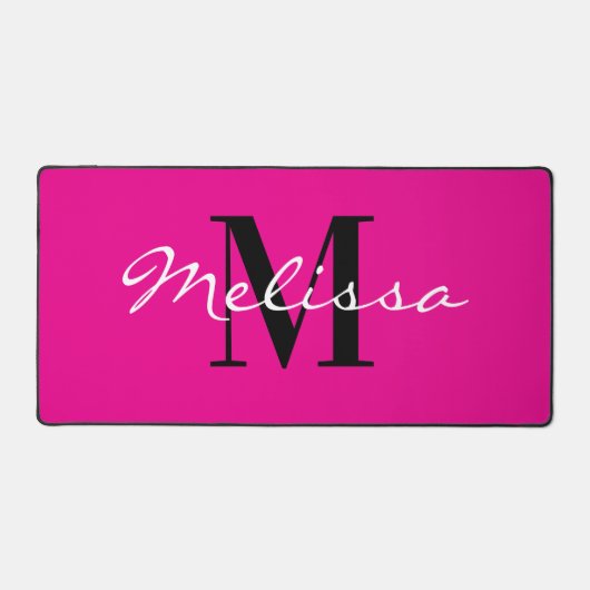 Huge computer mouse pad with custom monogram デスクマット (正面)