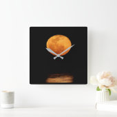 Huge Full Moon | South Padre Island, Texas スクエア壁時計 (ホーム)