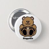 Huggableくまボタン 缶バッジ (正面&裏面)