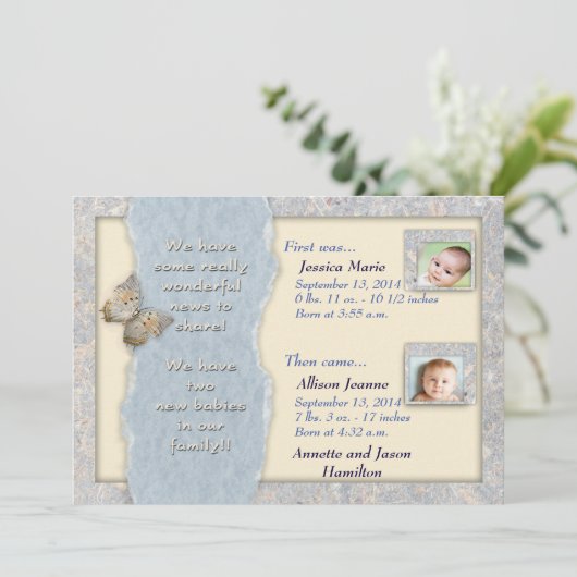 Huggable双生児の誕生の発表 案内状 (スタンド正面)