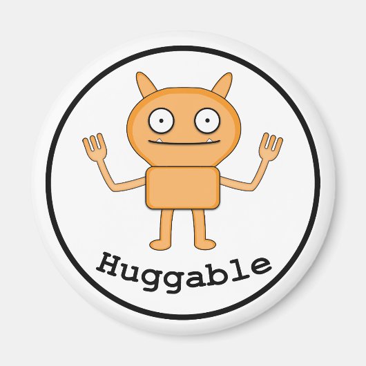 Huggable – 標準、2 1/4インチラウンドマグネット マグネット (正面)