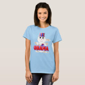 Huggable Voting Tan Cat Red Obama Tシャツ (正面フル)