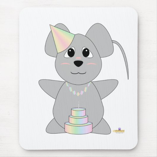 HugggablePastelBirthdayMouse マウスパッド (正面)