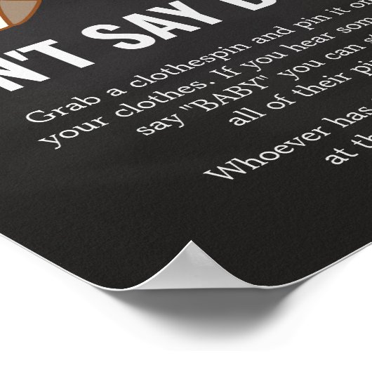 HuggiesとChuggies赤ちゃんシャワーはベビーと言わない ポスター (角)