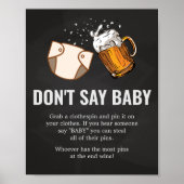 HuggiesとChuggies赤ちゃんシャワーはベビーと言わない ポスター (正面)